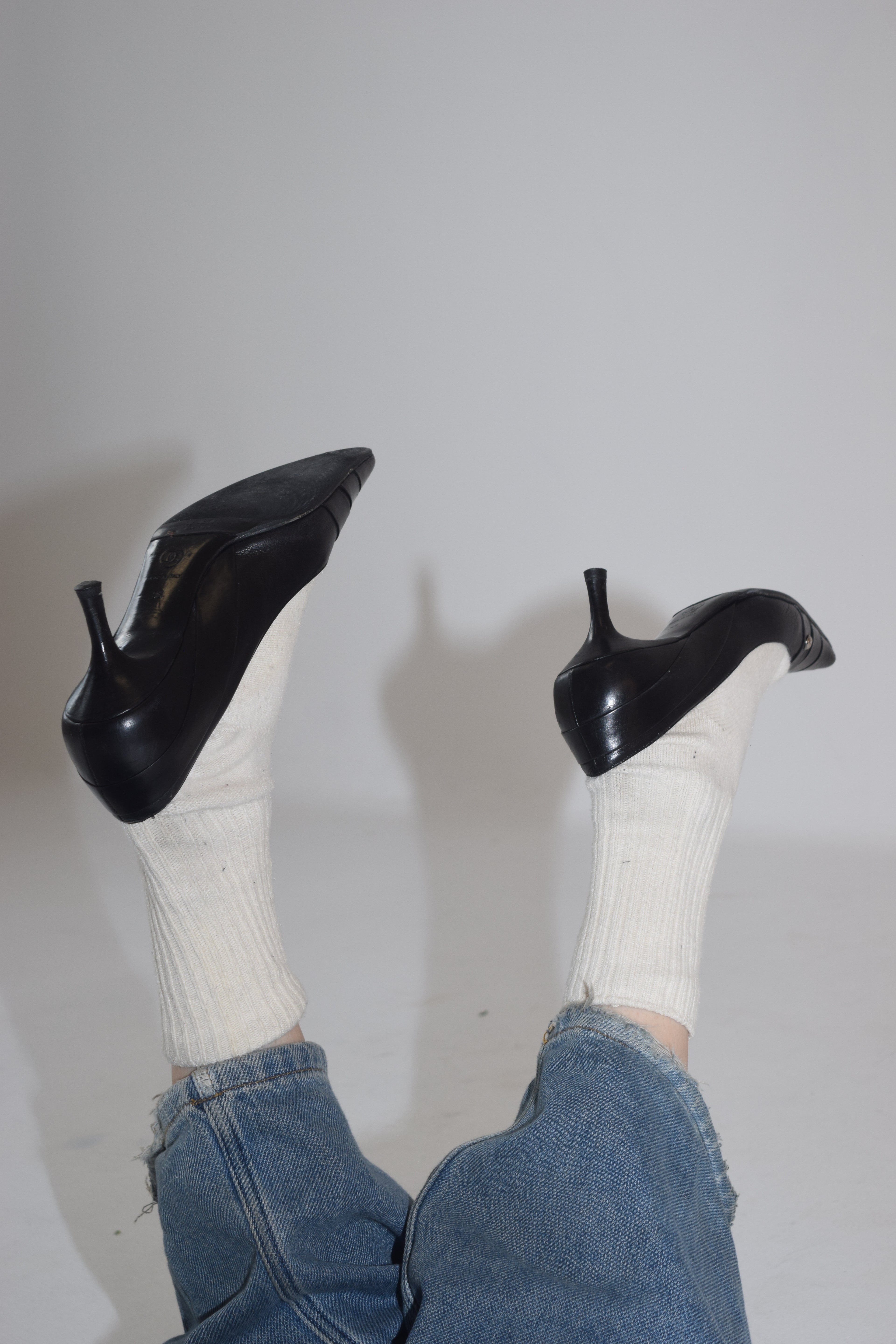 Black Chanel Kitten Heels