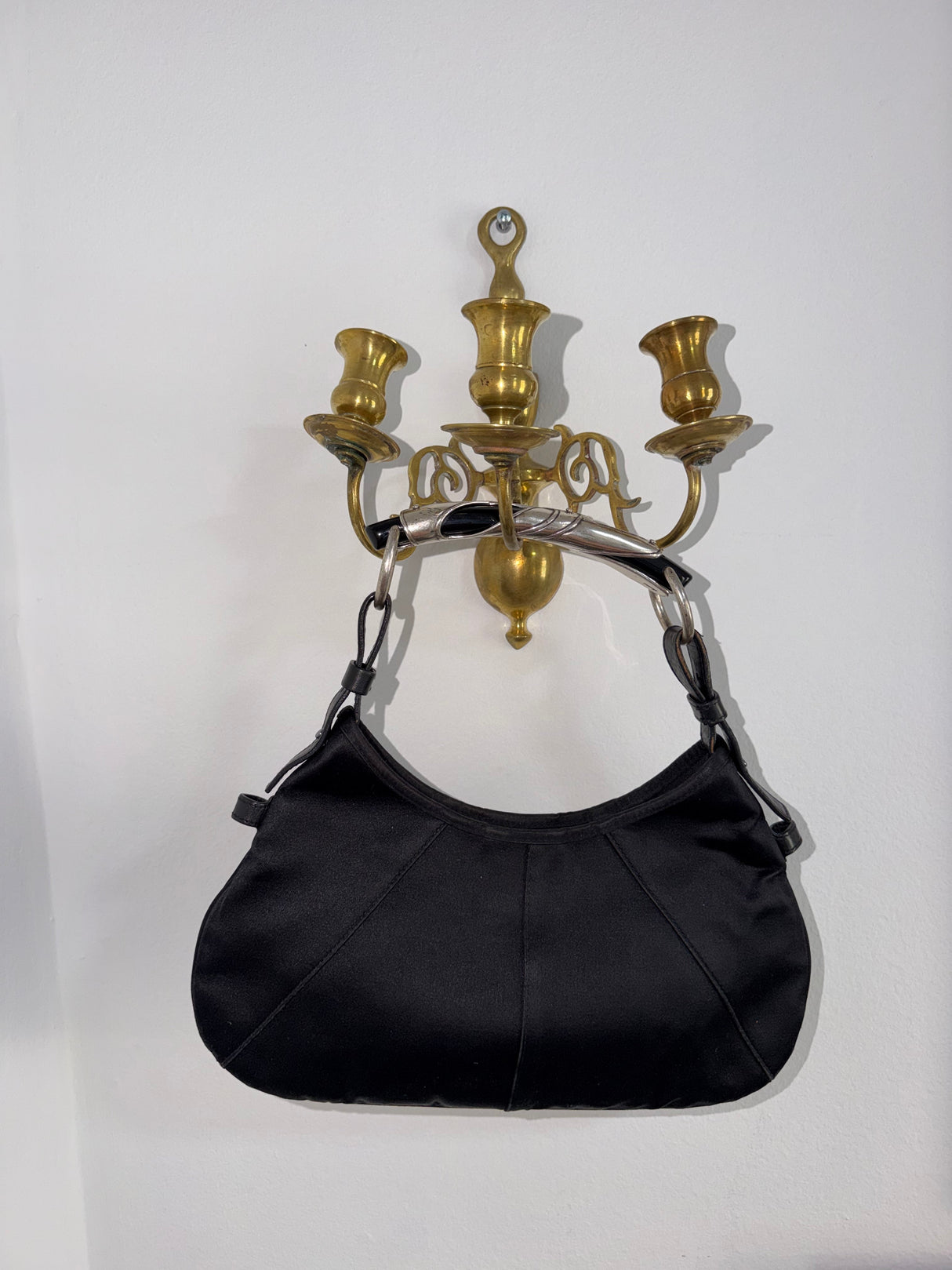 Tom Ford Era Archival Yves Saint Laurent Black Satin Mombasa Bag