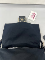 #69 Fendi Mamma Baguette Black neoprene Leather