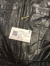 Y2K 100% leather vest gold hardware TUV #321789