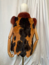 Vintage Multicolor Real Fur Vest