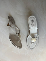 Coach US 8 White Leather Thong Sandal