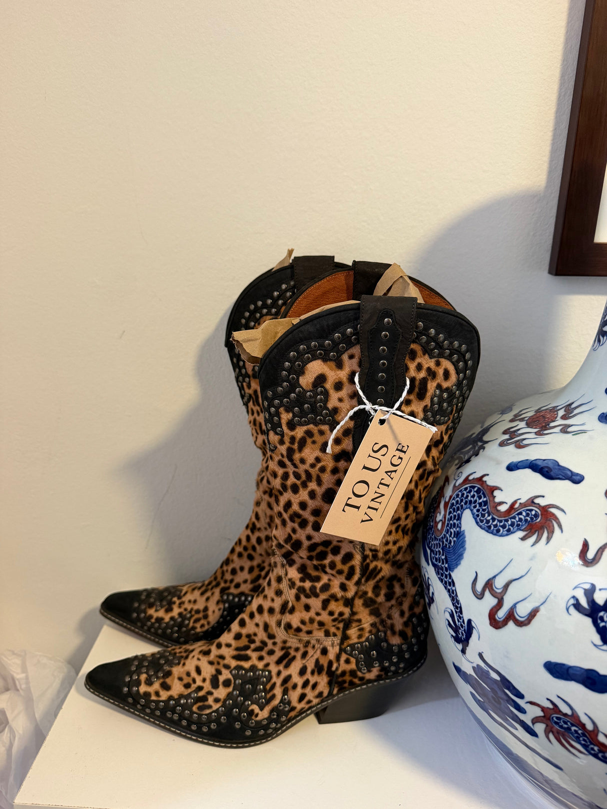 Donald J Pilner cheetah calf hair cowboy boots size 9.5 - TUV #221245