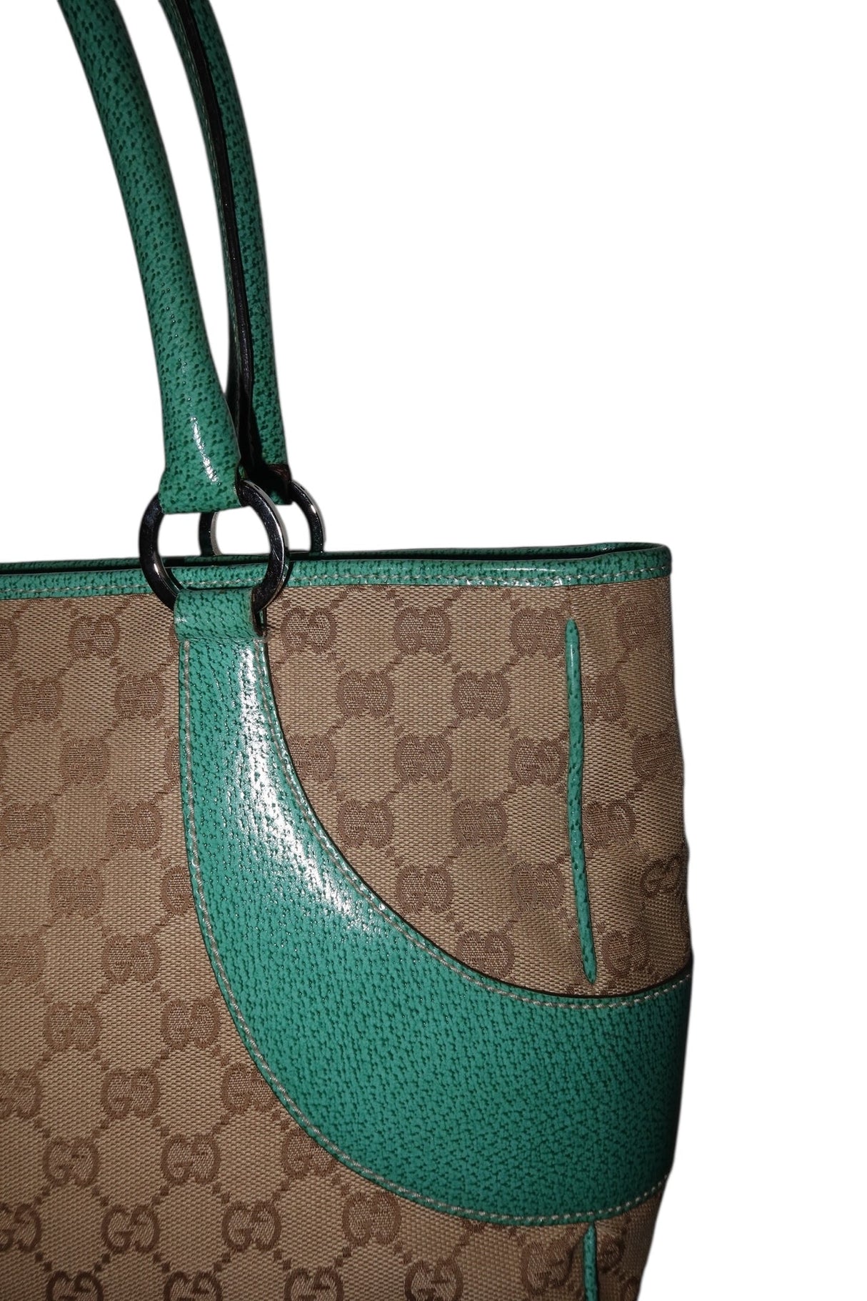Gucci shoulder bag with turquoise leather detail