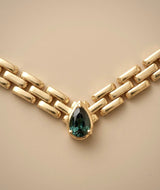 14K Gold Panther Necklace with Tourmaline