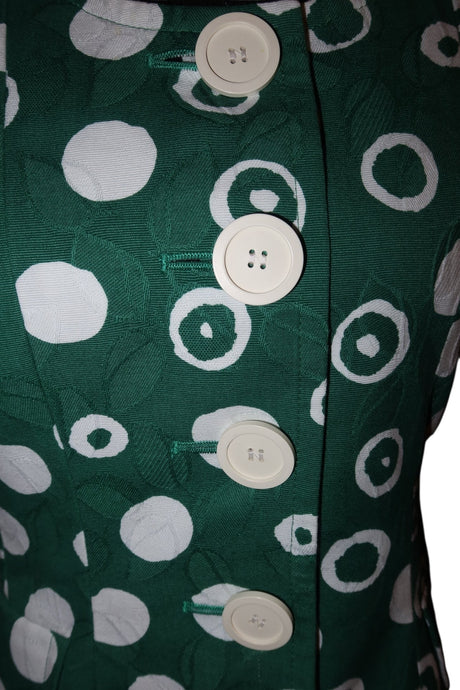 Yves Saint Laurent green and white polkadot set