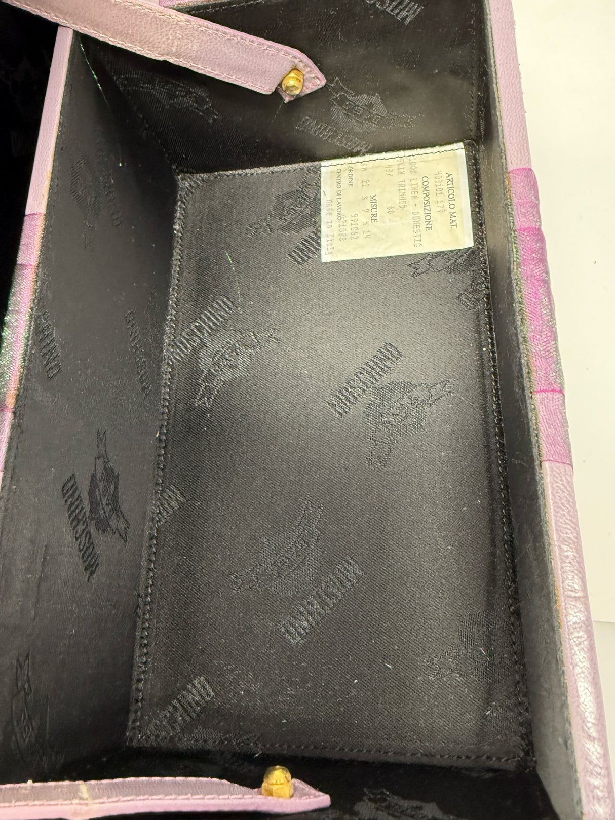 Moschino Pink Velvet Flower 2000 Box Bag