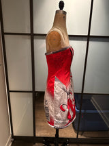 Moschino Red & White Size 6 Strapless Coca-Cola Dress