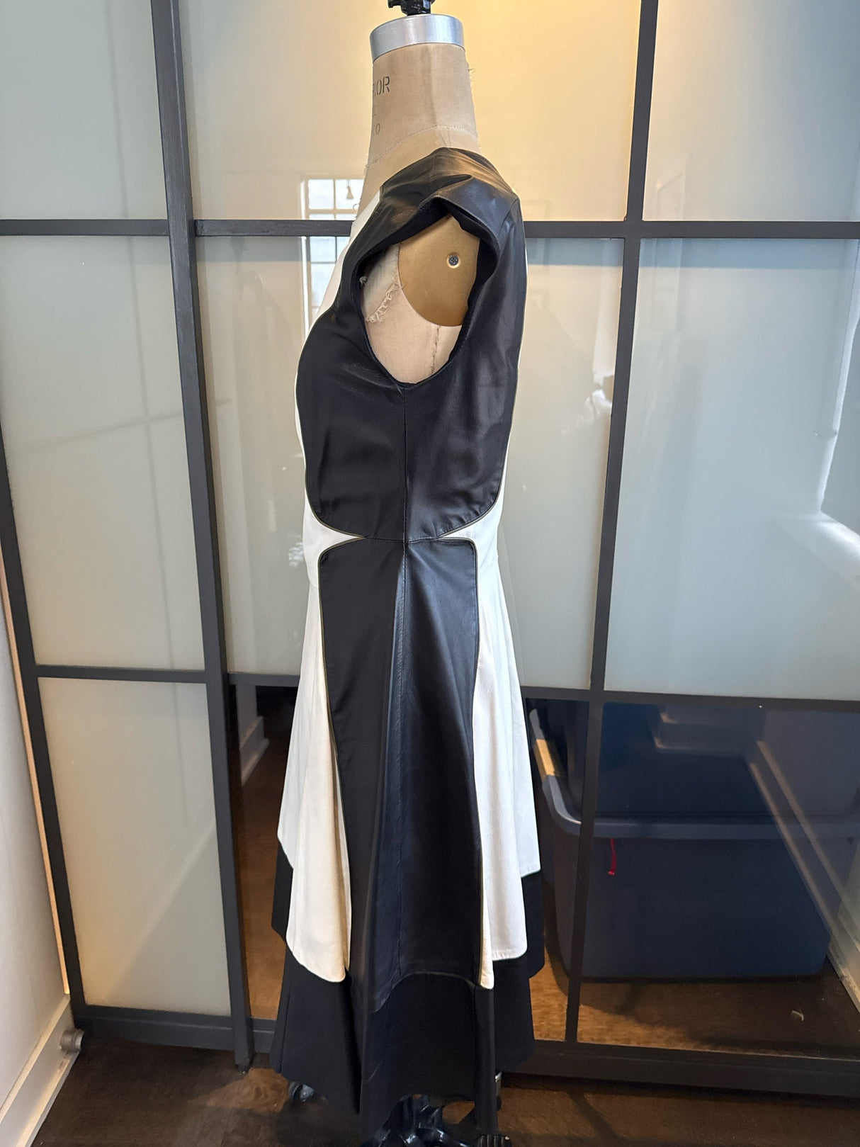 Ohne Title Size 2 Black & White Leather Dress