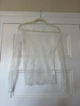 White long sleeve sheer top - sku TUV #115667