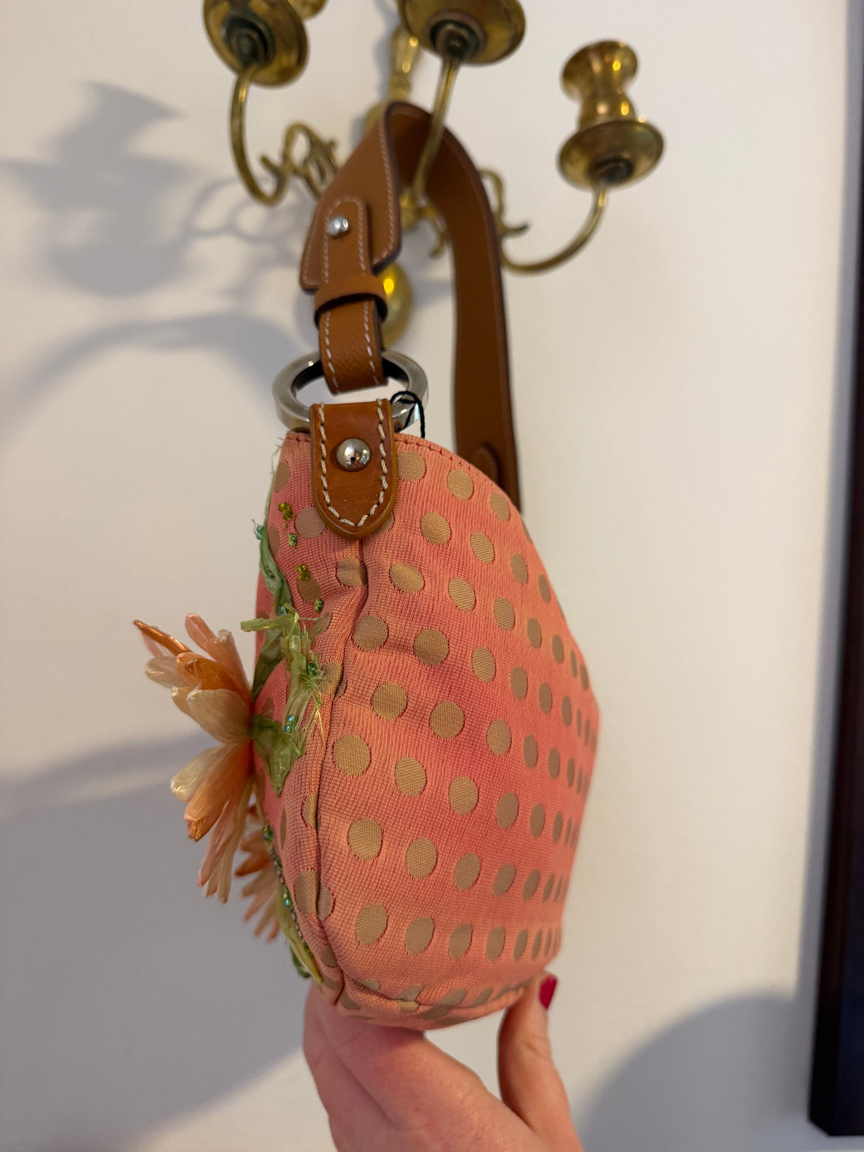 Valentino 2000s pink polka dot flower purse - tuv #222123