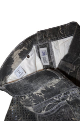 Roberto Cavalli gray jeans with baroque and metallic print (M)