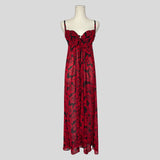 Rose floral split front gown