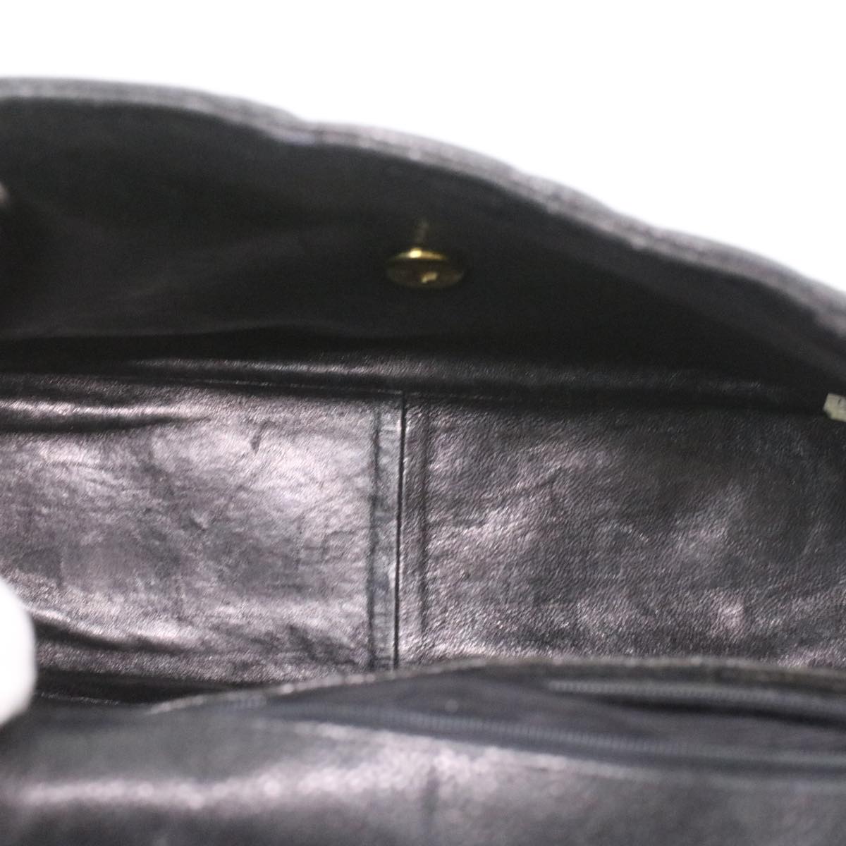 #53 Chanel Big Matelasse Turn Lock Shoulder Bag Caviar Skin Black