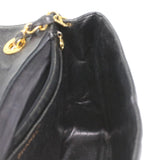 #53 Chanel Big Matelasse Turn Lock Shoulder Bag Caviar Skin Black