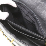 #53 Chanel Big Matelasse Turn Lock Shoulder Bag Caviar Skin Black