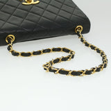#53 Chanel Big Matelasse Turn Lock Shoulder Bag Caviar Skin Black