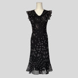 Floral ruffled knee length dress