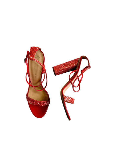 Giuseppe Zanotti red glitter heels (40)
