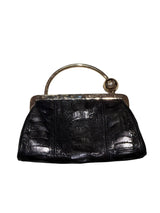 Gucci black alligator mini bag with gg crystal embellished ball closure by Tom Ford