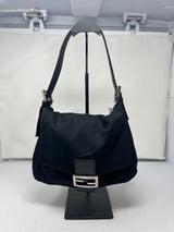 #69 Fendi Mamma Baguette Black neoprene Leather