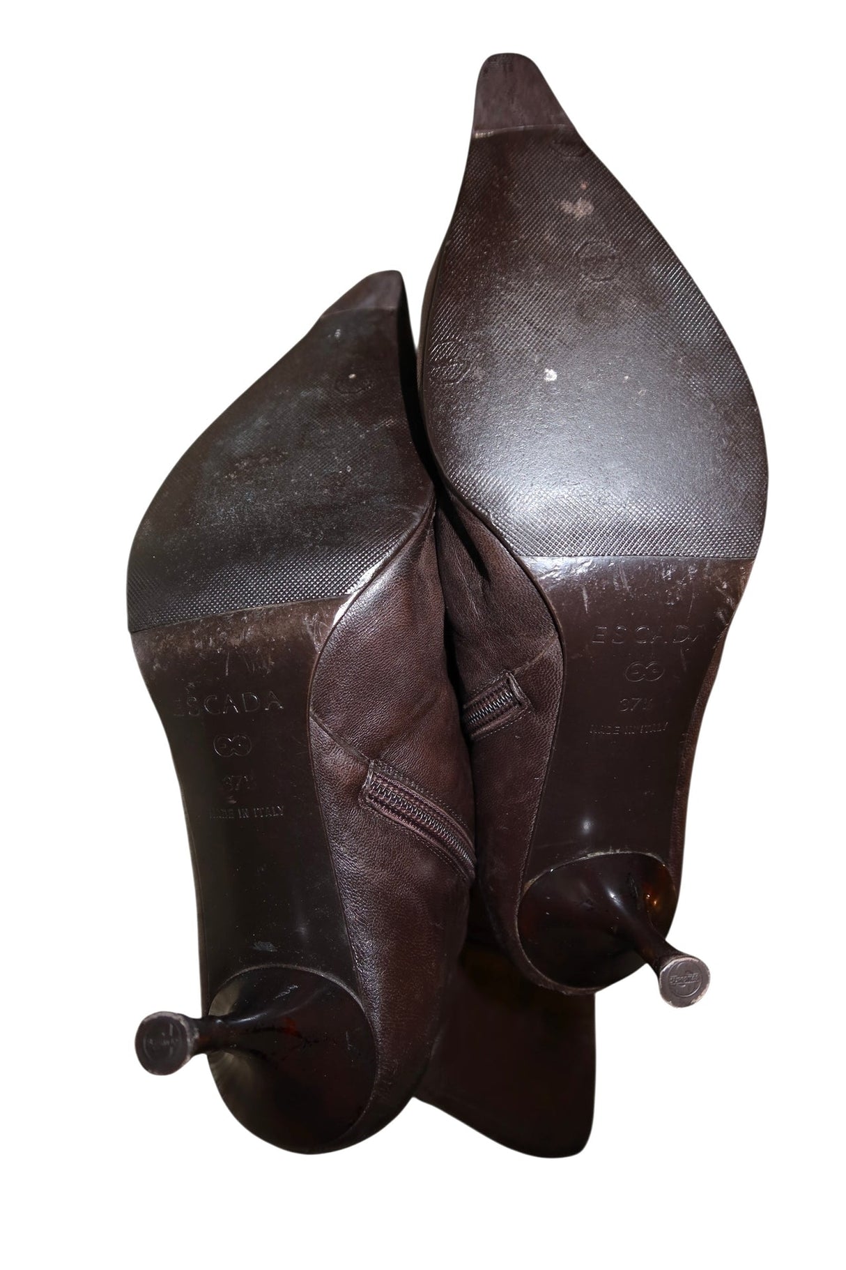 Escada brown boots with tortoise shell logo (37.5)