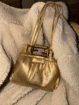 Rare Mini Gold Crystal Embellished Vintage Fendi