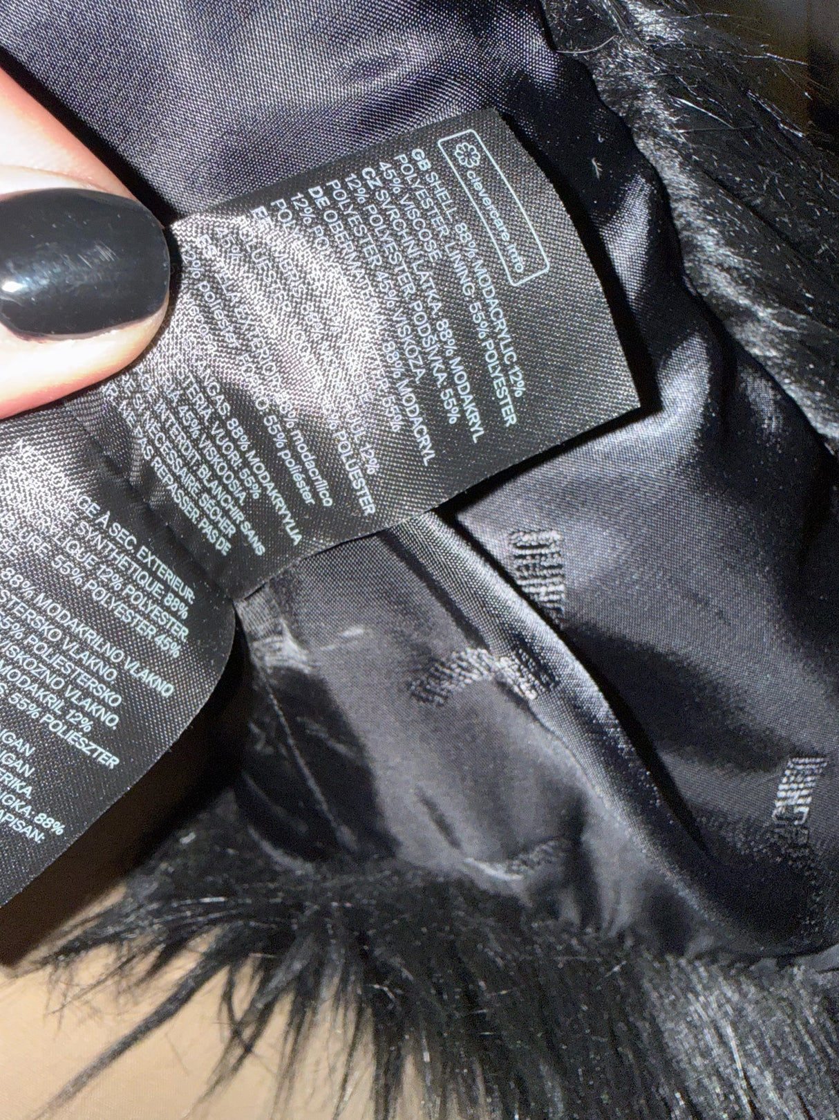 Moschino x H&M Black Faux Fur Coat