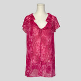 Printed ruffled split front robe