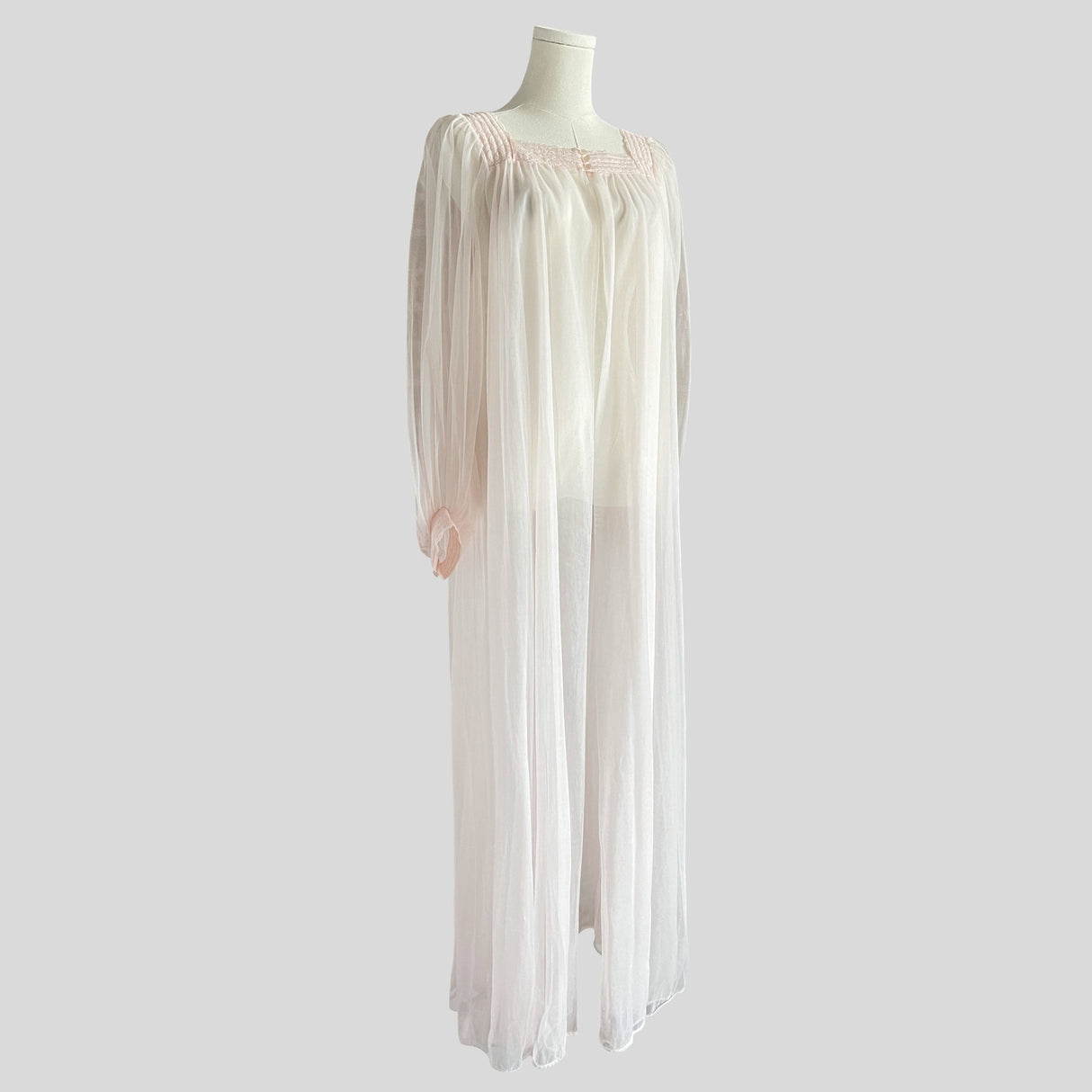 Sheer square neck maxi robe