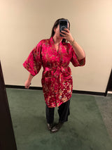 100% silk pink Asian robe/dress - tuv #103