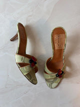 Coach US 8 Sage Green Monogram Canvas Mule Sandal
