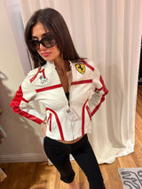 Vintage Ferrari 100% leather racing jacket - TUV #00012
