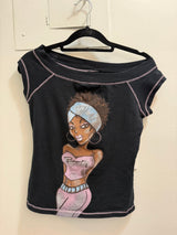 Booty y2k black tee - tuv #657654