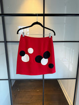 Moschino Size 6 Red & Black Polka Dot Mini Skirt