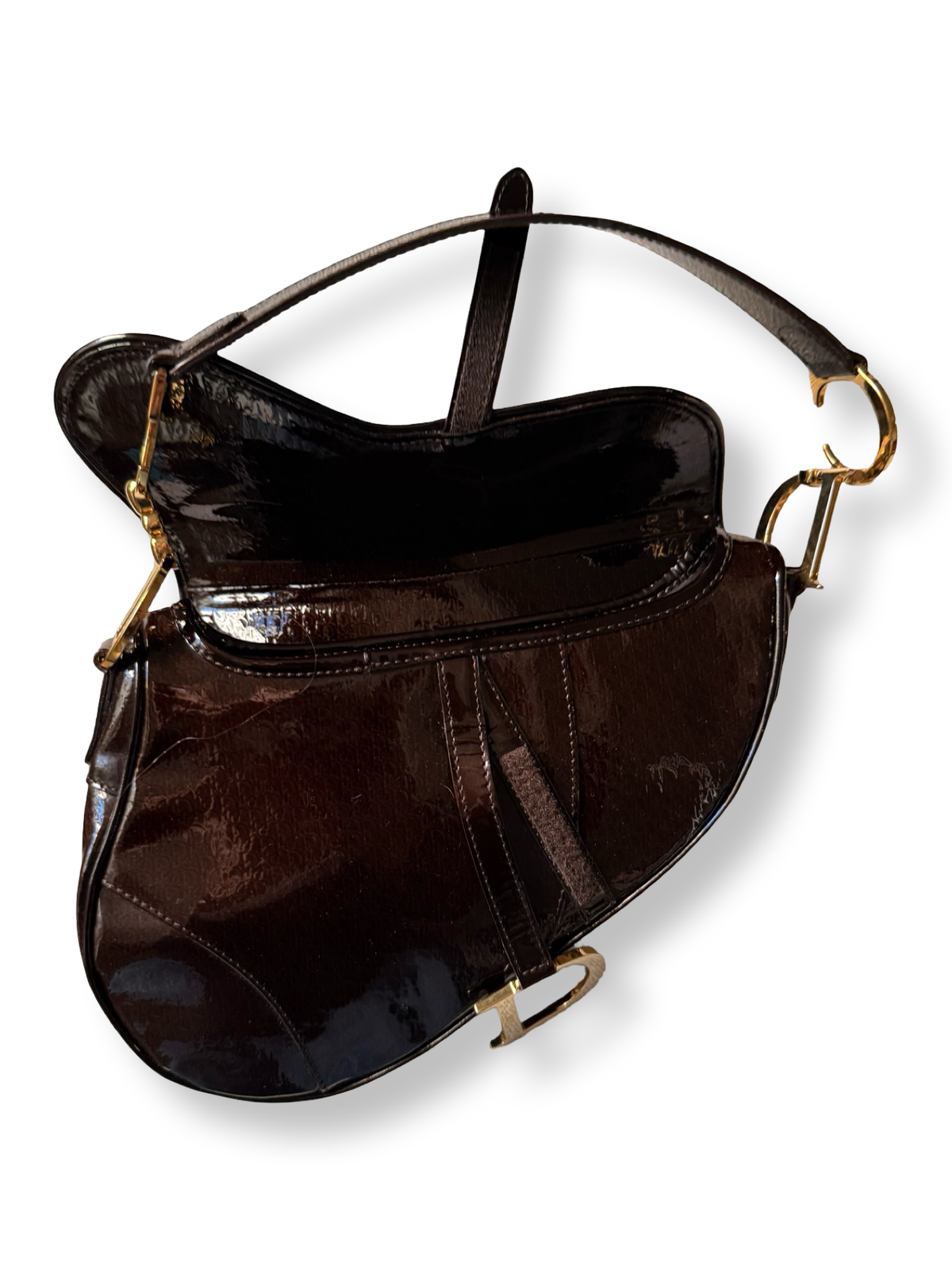 Dior Vintage Patent Leather Saddle