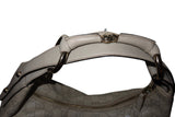 Gucci light grey Guccissima horsebit hobo bag