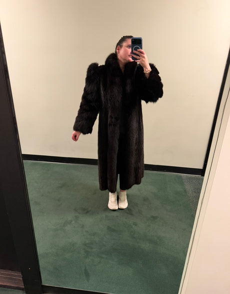 Rare dark mink with fox fur trim TUV #11