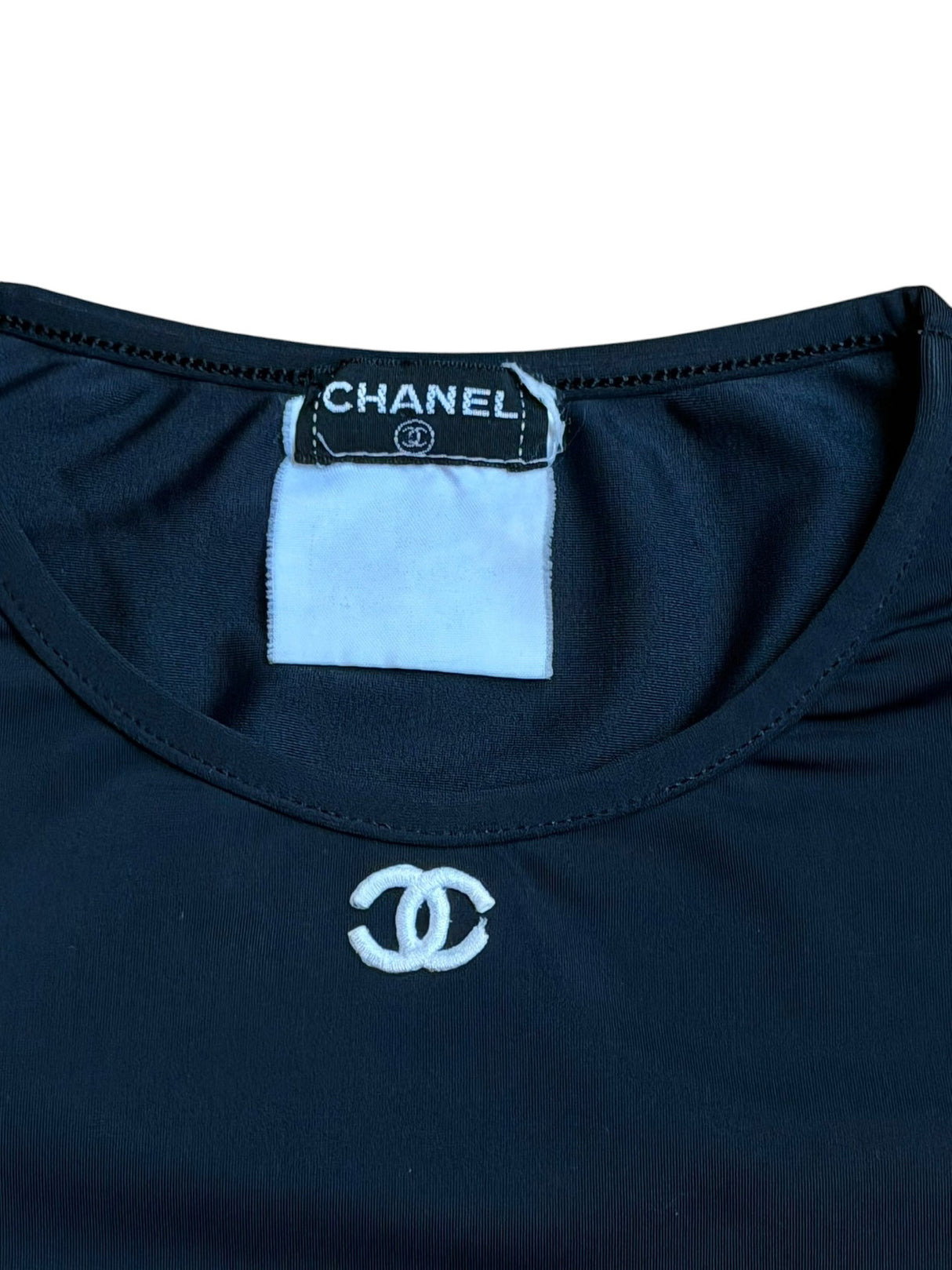 Chanel 1995 CC black cropped top