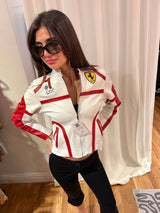 Vintage Ferrari 100% leather racing jacket - TUV #00012