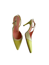 Escada two tone yellow slingback heels (36)