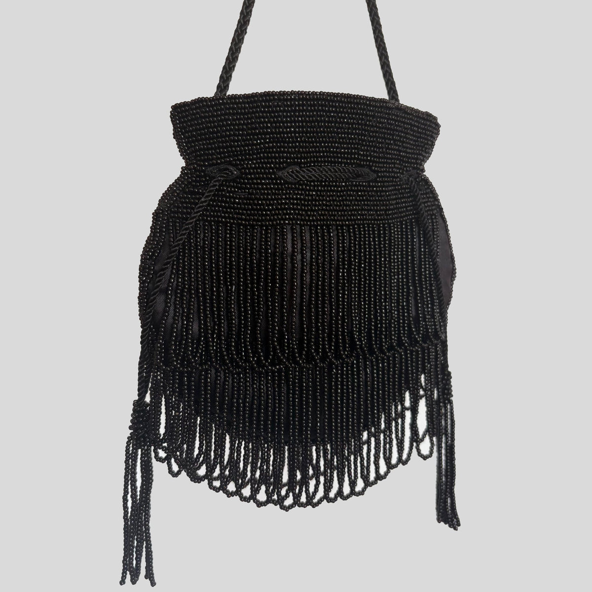 Loop beaded fringe purse