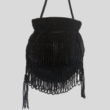 Loop beaded fringe purse
