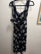 100% silk navy ginger jars dress - TUV #22222