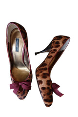 Dolce & Gabbana leopard ponyhair heels with bows (37)