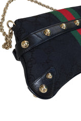 Gucci black GG horsebit clutch bag