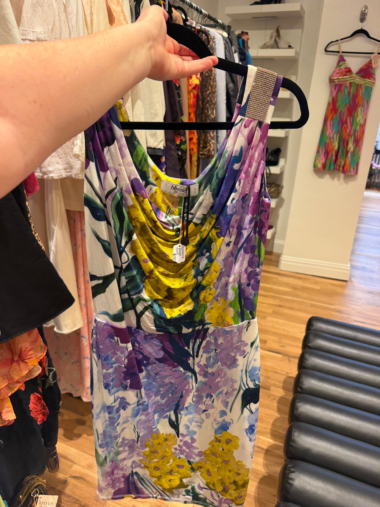 Blugirl Blumarine purple and yellow dress