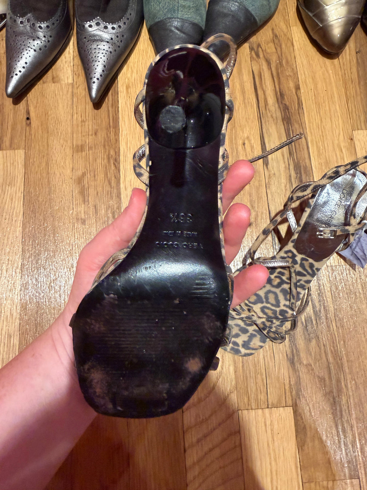 Y2K cheetah Dolce & Gabbana heels size 6.5 TUV #12531