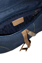 Dior denim saddle bag with gold hardware