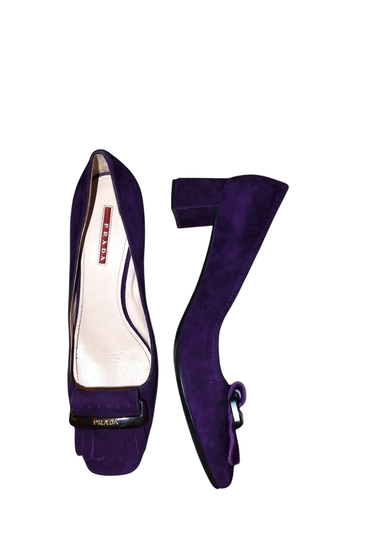 Prada purple suede chunky heels (40.5)